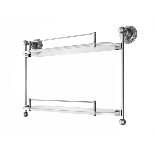 Glass shelf double